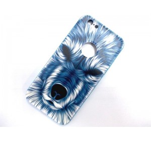 Задняя накладка iPhone 5 3D синий волк