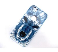 Задняя накладка iPhone 6 3D синий волк